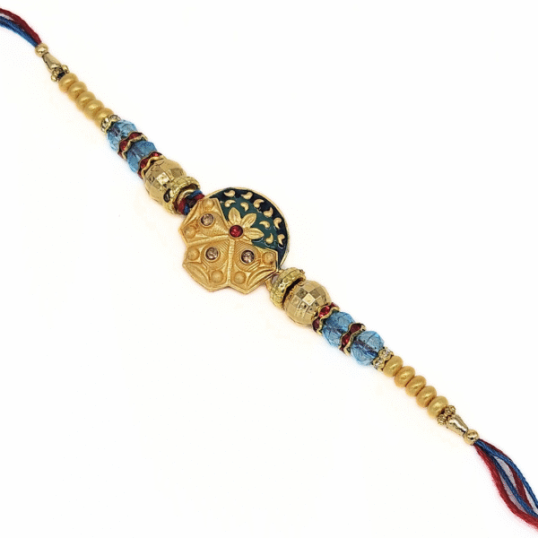 Peacock Minakari Rakhi - Image 2