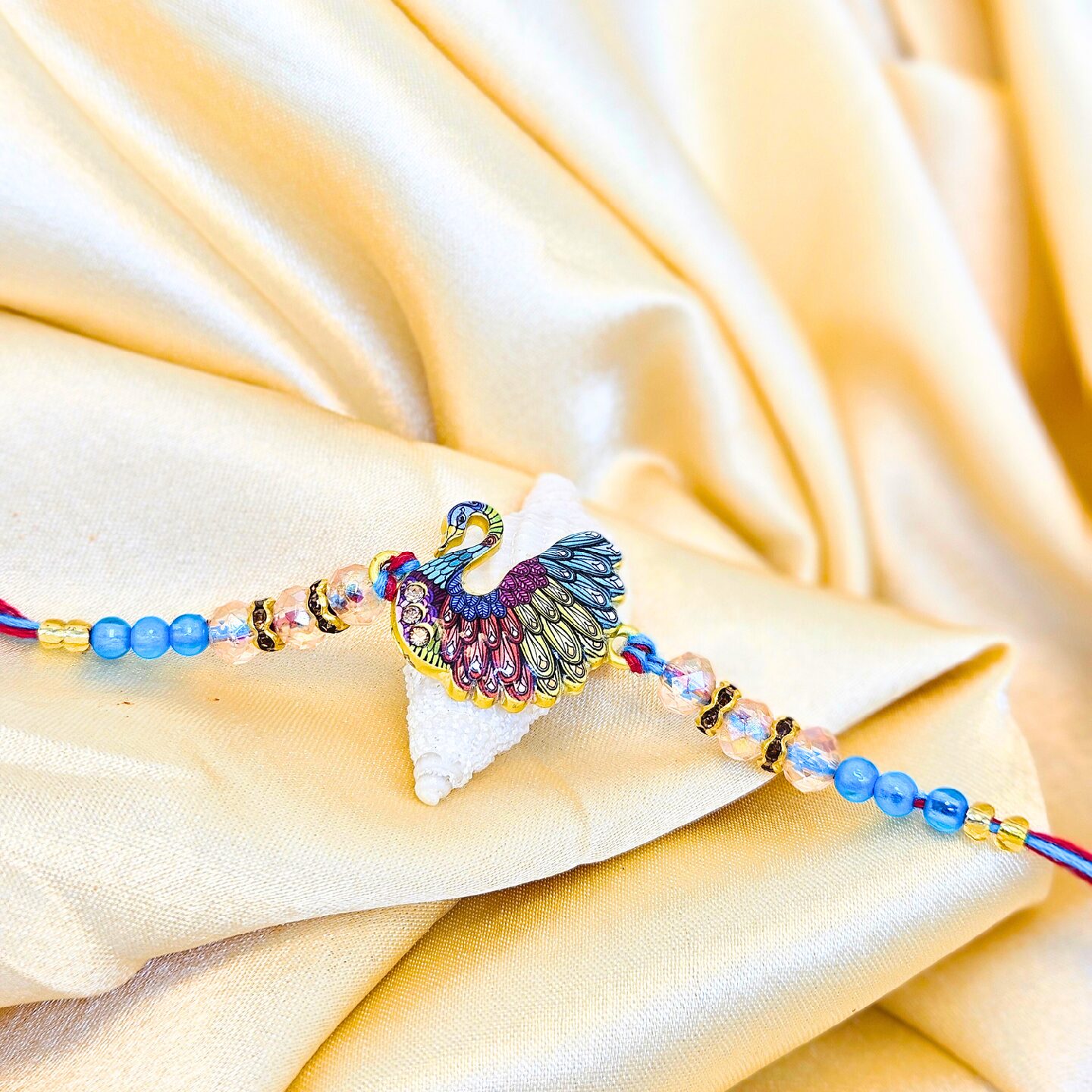 Minakari Swan Rakhi