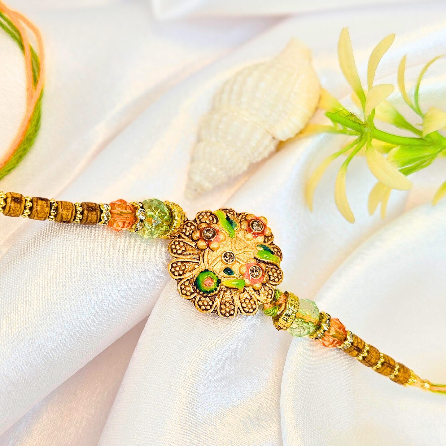 Floral Golden Rakhi